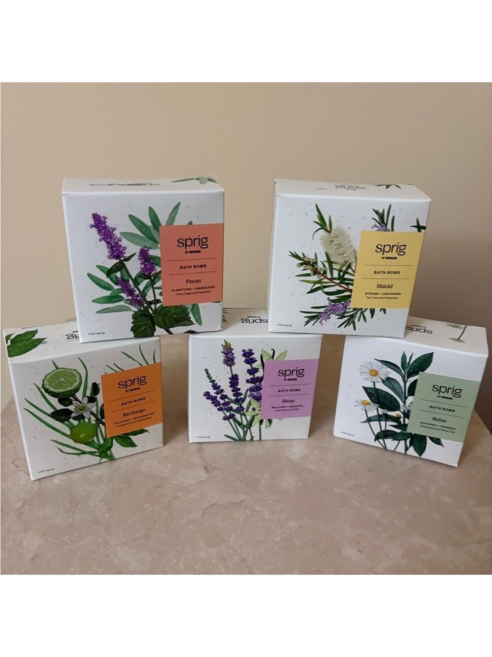 Sprig Bath Bombs with Botanical Scents NIB Choose One